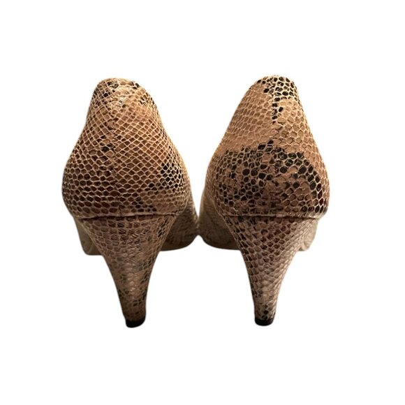 Bianco Snake Print Leather Heels - Picture 5 of 7
